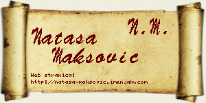 Nataša Maksović vizit kartica